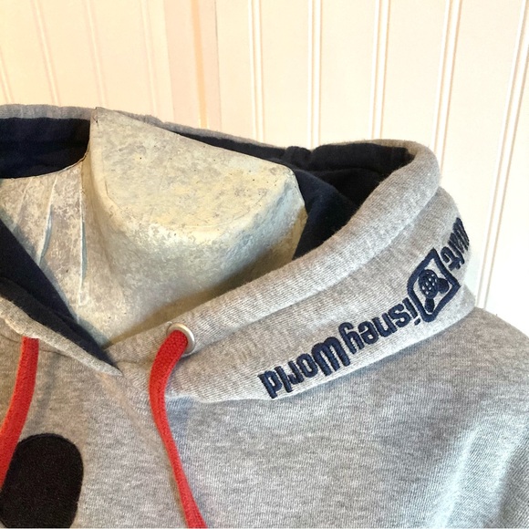 Walt Disney Sz M Original Mickey Mouse Raised Embroidered Hoodie Sweatshirt - Picture 4 of 12